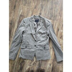 Banana Repiblic Sz 8 Light Gray Cotton Blend 2 Button Work Career Blazer